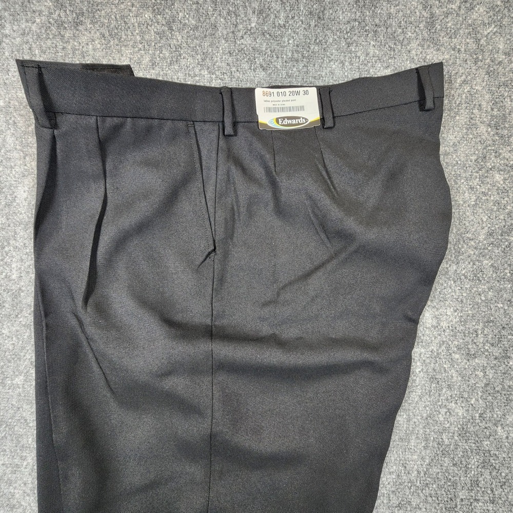 Edwards 8691-010 Womens Black Pleated Pants Size 20W 30 Inseam Dress Trousers